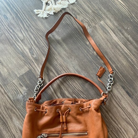 Michael Kors Tan Leather Hobo + Cross Body Strap - Picture 1 of 5